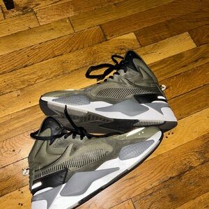 Puma Olive and Black Athletic Shoes